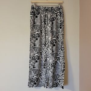 Panama Jack Tropical Print Linen Blend Wide Leg Pants